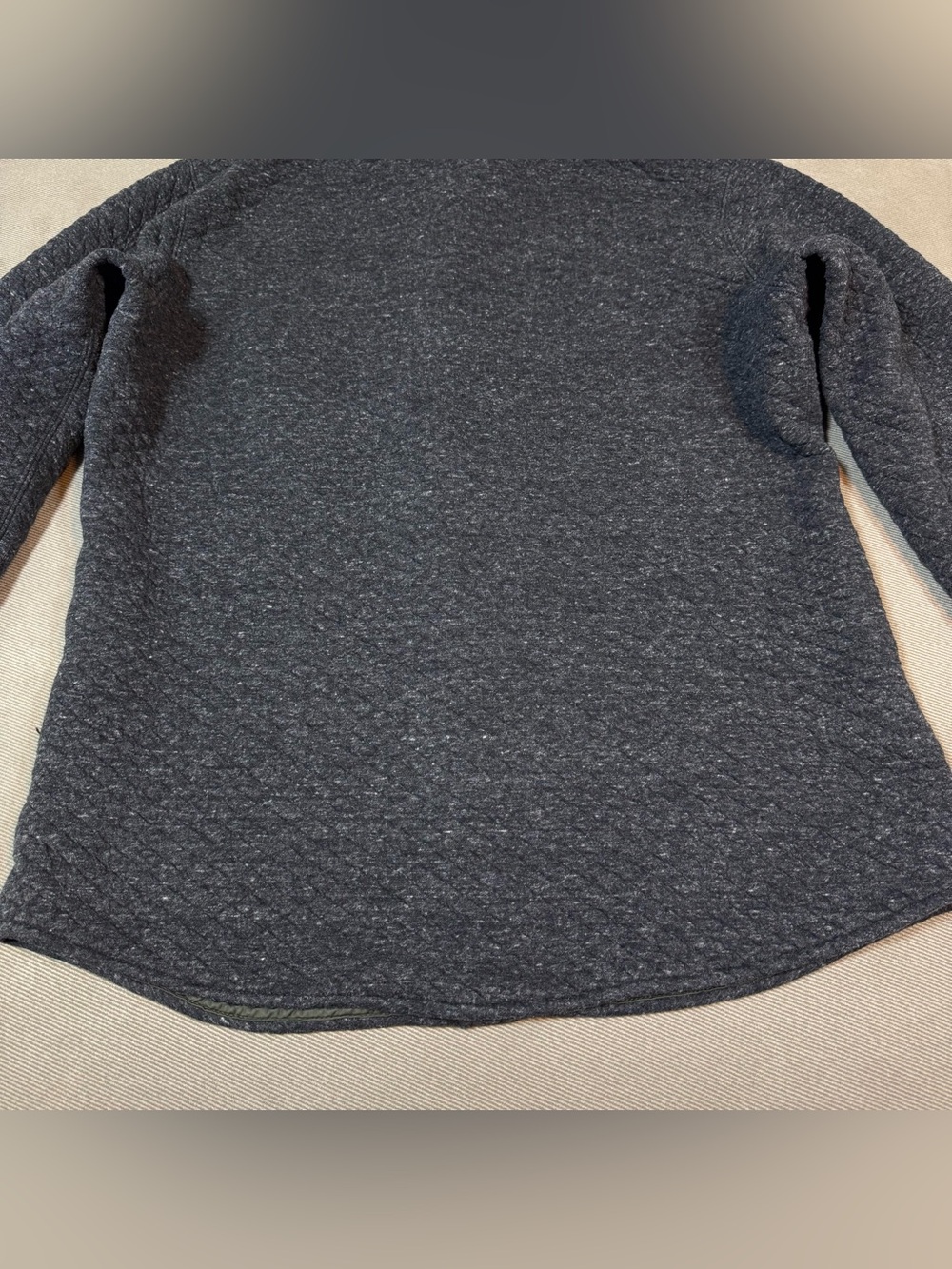 Relwen Bubble Knit Shirt Jacket Mens Large Grey Quilted Button Up Huckberry - Picture 8 of 13